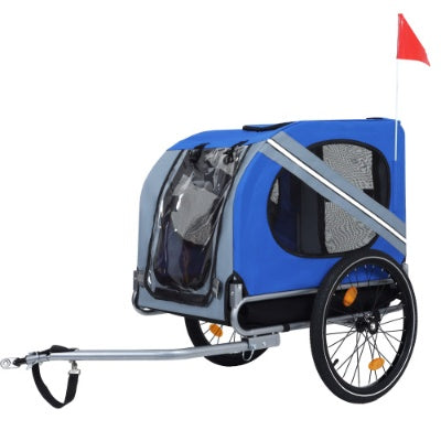 HKM-4518845 Large Folding Bike Trailer for Dogs, All-Terrain Pet Carrier, 120LB Capacity, Durable Steel Frame, Ideal for Cycling, Jogging, and Outdoor Adventures