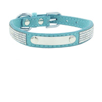HKM-4519229 Water-Resistant Adjustable Dog Collar with Removable Pull Rope in Light Blue Korean Velvet Microfiber