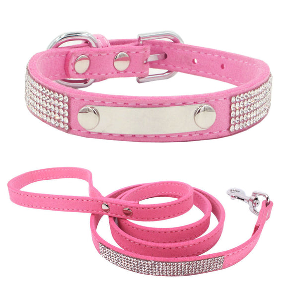 HKM-4519229 Water-Resistant Adjustable Dog Collar with Removable Pull Rope in Light Blue Korean Velvet Microfiber