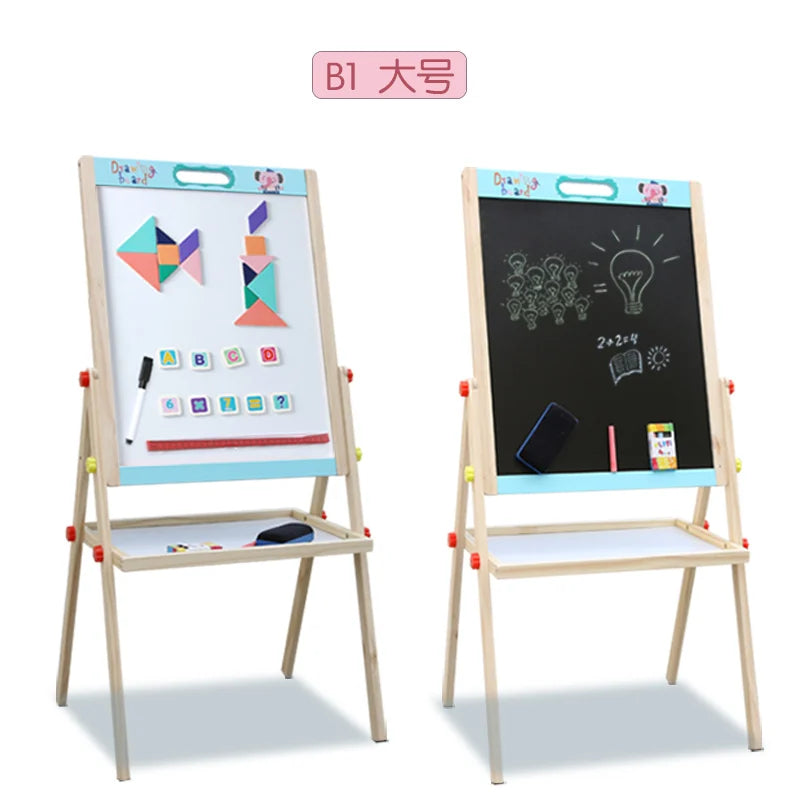HKM-451923 Children's Wooden Drawing Easel and Writing Board for Ages 3-6
