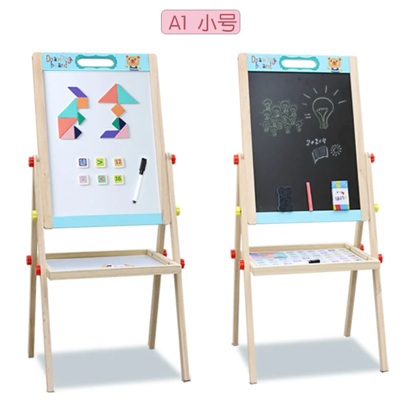 HKM-451923 Children's Wooden Drawing Easel and Writing Board for Ages 3-6