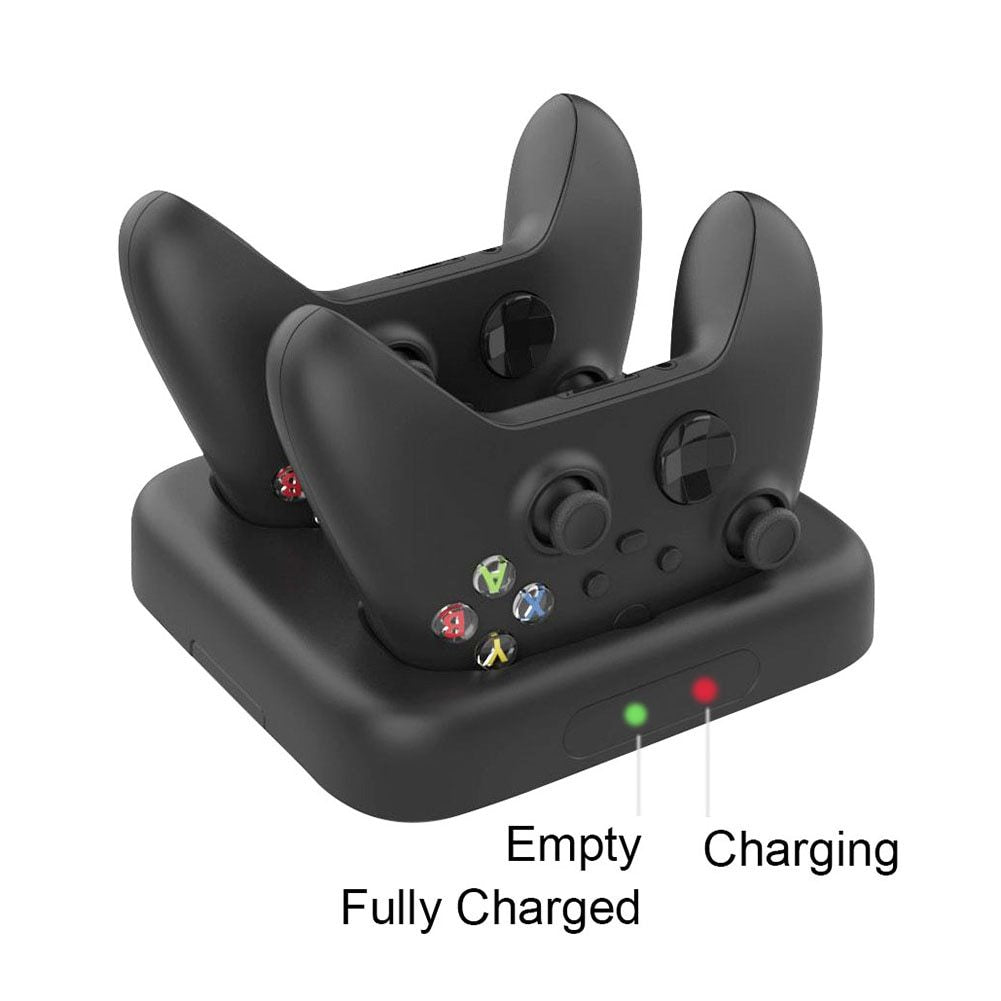 HKM-452115 Dual Controller Charger for Xbox Series S/X - Type-C Connection, ABS Material, Compact Design