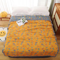 HKM-452115 Ginkgo Leaf Orange Combed Cotton Gauze Towel Blanket for Everyday Use