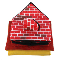 HKM-4521277 Cozy Cat Litter Cabin with Removable Cushion ¨C Stylish Brick Design and Breathable Pearl Cotton Filling