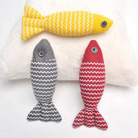HKM-4522045 Simulated Fish Cat Toy for Dental Care and Stress Relief, Durable Canvas with Catnip