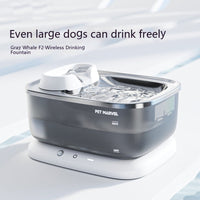 HKM-4523069 Minimalist Circulating Water Dispenser for Dogs and Cats - 7L Capacity with Stainless Steel Tray and Automatic Power Off
