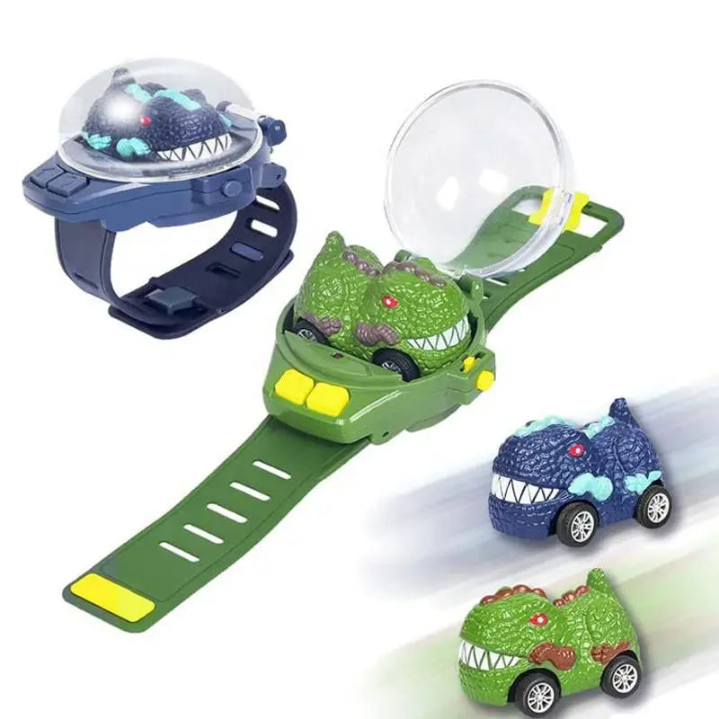 HKM-452371 Mini Alloy Dinosaur Car with Watch Radio Remote Control - Electric USB Rechargeable RC Racing Toy for 6 Years and Up