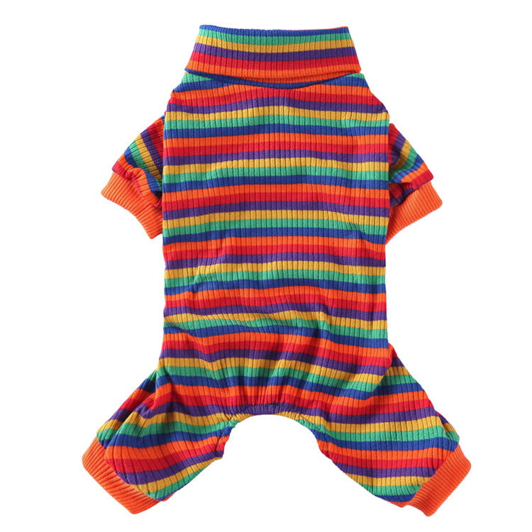 HKM-4523837 Stylish Striped High Collar Pajamas for Dogs in Various Colors