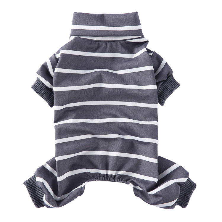 HKM-4523837 Stylish Striped High Collar Pajamas for Dogs in Various Colors