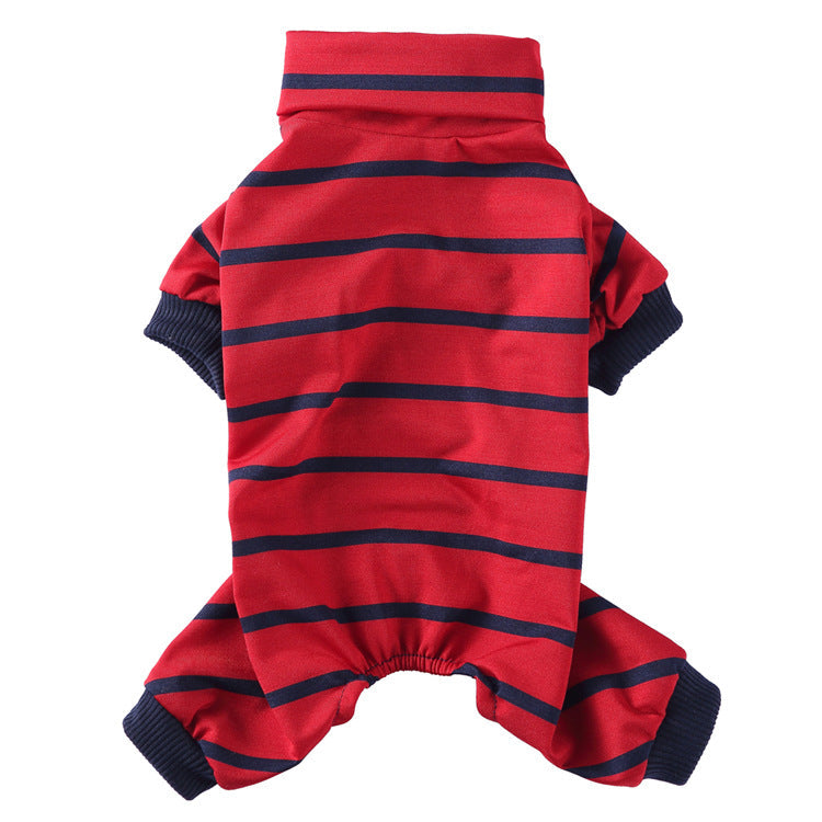 HKM-4523837 Stylish Striped High Collar Pajamas for Dogs in Various Colors