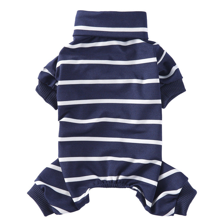 HKM-4523837 Stylish Striped High Collar Pajamas for Dogs in Various Colors
