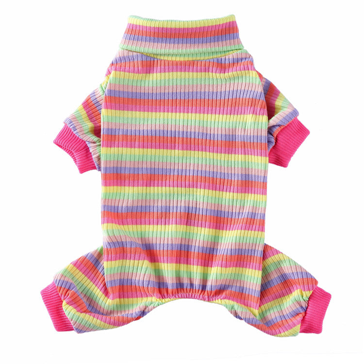 HKM-4523837 Stylish Striped High Collar Pajamas for Dogs in Various Colors