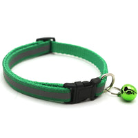 HKM-4524989 Reflective Monochrome Cat Collar with Copper Bell, Adjustable 19-32cm