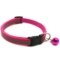 HKM-4524989 Reflective Monochrome Cat Collar with Copper Bell, Adjustable 19-32cm