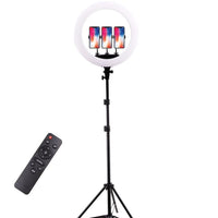 HKM-452499 18 inch Multi-Camera Live Broadcast Ring Light with 210CM Adjustable Stand and Remote Control