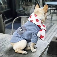 HKM-4525373 Casual Contrast Pocket Embroidered Dog T-Shirt for Everyday Wear