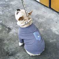 HKM-4525373 Casual Contrast Pocket Embroidered Dog T-Shirt for Everyday Wear