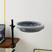 HKM-4526653 Suspended Cat Bed with Black or White Stand and Plush Nest Options