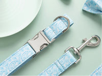 HKM-4526781 Paisley Pattern Dog Collar and Leash Set with Bow - Polyester Material, Multiple Sizes Available