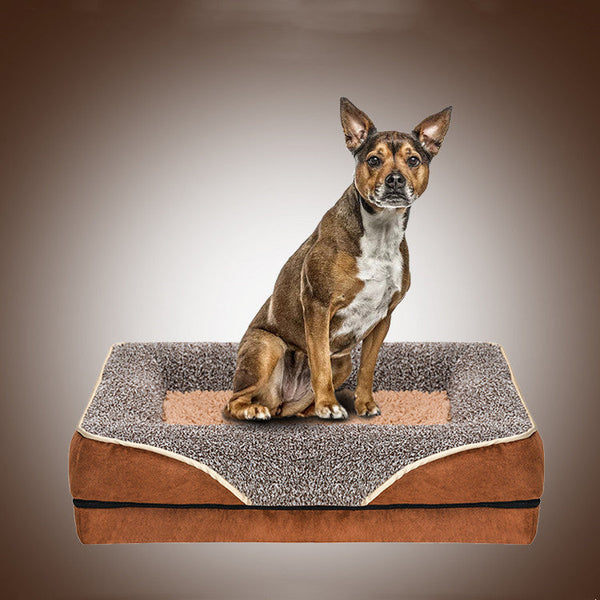 HKM-4527037 Square Pet Sofa Bed for Dogs and Cats - Soft Cloth Pet Nest in Multiple Colors and Sizes