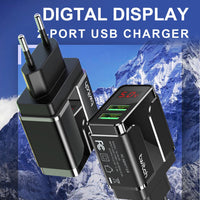 HKM-452819 Dual USB Smart Charger 10.5W for European and American Outlets, 2.4A Max Output