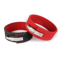 HKM-452819 Leather Weightlifting Belt - 10mm Thick Cowhide, 4-Layer Design, Lever Closure