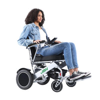 HKM-452819 Lightweight Portable Electric Wheelchair, Foldable, Airline Approved, Aluminum Alloy Frame, 120 kg Capacity, 20 km Range