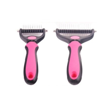 HKM-4528573 Stainless Steel Rake Comb with Rounded Edge for Dogs and Cats - Large and Small Sizes Available