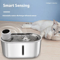 HKM-4528829 Stainless Steel Infrared Induction Water Fountain for Dogs and Cats