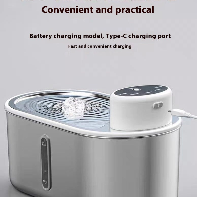 HKM-4528829 Stainless Steel Infrared Induction Water Fountain for Dogs and Cats