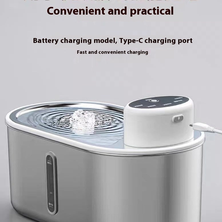 HKM-4528829 Stainless Steel Infrared Induction Water Fountain for Dogs and Cats