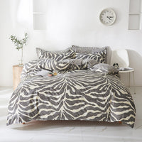 HKM-452947 Leopard Print Bed Sheet Set – Modern Minimalist Design, Includes Sheet, Bed Cover, and Pillowcases in Various Sizes