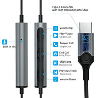 HKM-452947 USB C Wired Earbuds with Microphone for iPhone 15 Pro Max - Comfort Fit with Deep Bass Sound