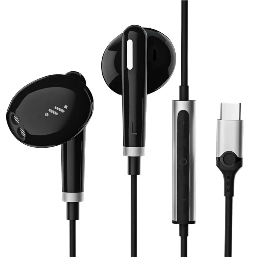 HKM-452947 USB C Wired Earbuds with Microphone for iPhone 15 Pro Max - Comfort Fit with Deep Bass Sound