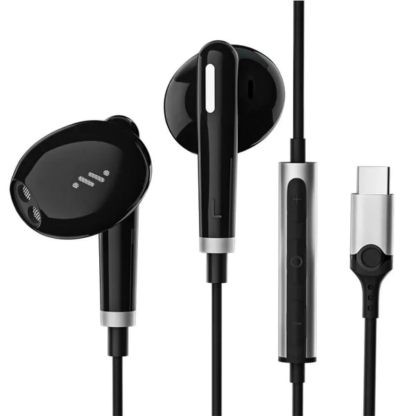 HKM-452947 USB C Wired Earbuds with Microphone for iPhone 15 Pro Max - Comfort Fit with Deep Bass Sound