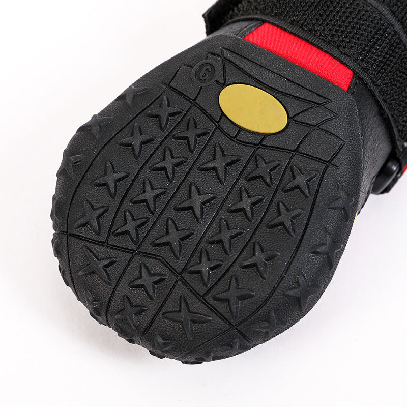 HKM-4529597 Reflective Waterproof Dog Shoes with Stretch Fabric and Rubber Sole