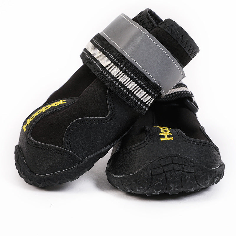 HKM-4529597 Reflective Waterproof Dog Shoes with Stretch Fabric and Rubber Sole