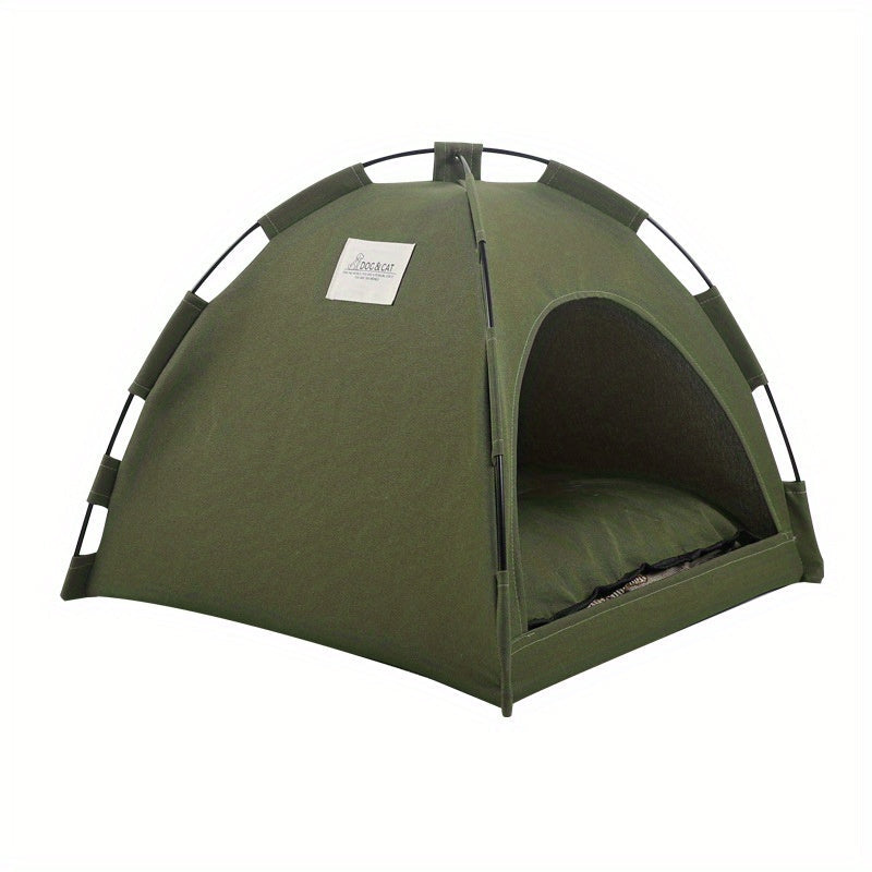 HKM-4530237 Cozy Portable Cat Tent Bed with Removable Non-Slip Soft Pad for Cats and Small Dogs