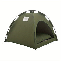 HKM-4530237 Cozy Portable Cat Tent Bed with Removable Non-Slip Soft Pad for Cats and Small Dogs