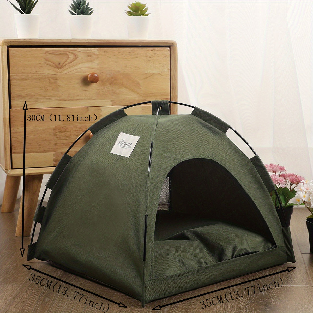 HKM-4530237 Cozy Portable Cat Tent Bed with Removable Non-Slip Soft Pad for Cats and Small Dogs