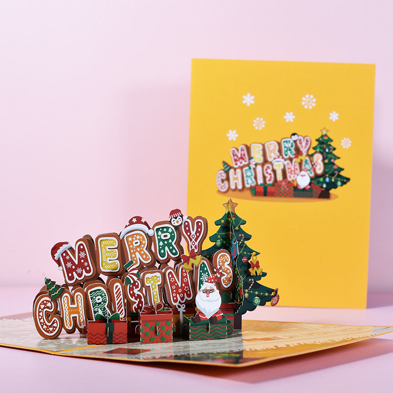 HKM-453075 Creative 3D Stereoscopic Greeting Cards for Christmas and New Year Celebrations