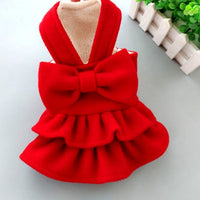 HKM-4531133 Solid Color Pet Dress for New Year and Christmas - Wool Material, Various Sizes Available