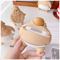 HKM-453139 Cute Fat Man Earphone Case for Apple Devices – PVC Charging Compartment Cover with Hooks