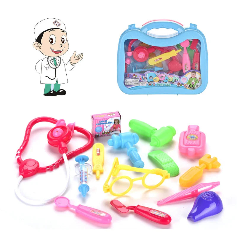 HKM-453203 Educational Pretend Play Medical Set with Plastic Suitcase for Kids Aged 2-4 Years