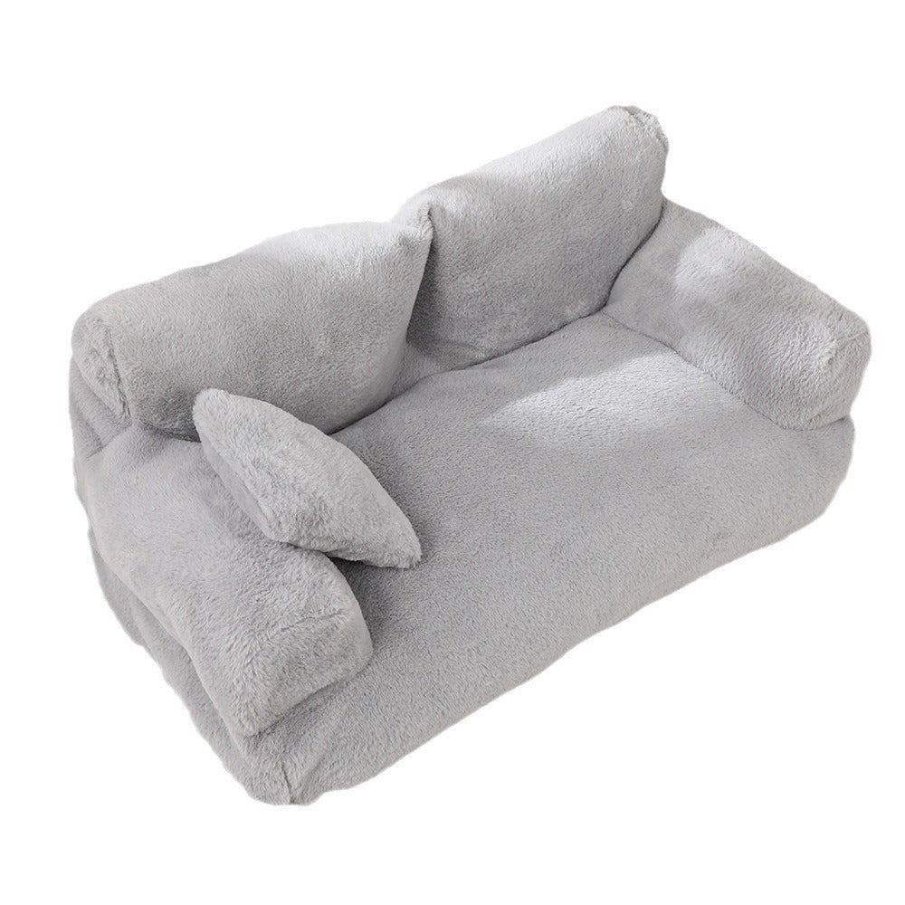 HKM-4534205 Warm Rabbit Plush Sofa Nest for Pets - Multiple Sizes Available