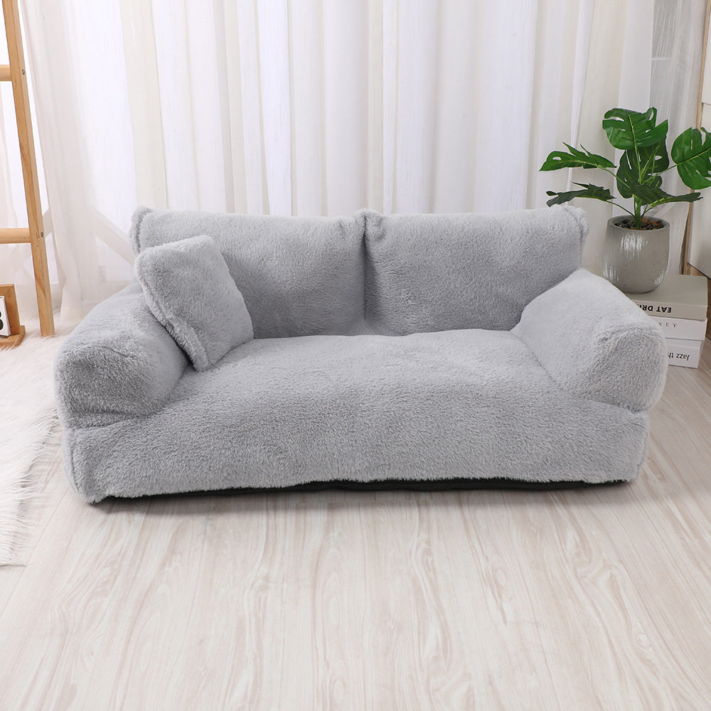 HKM-4534205 Warm Rabbit Plush Sofa Nest for Pets - Multiple Sizes Available