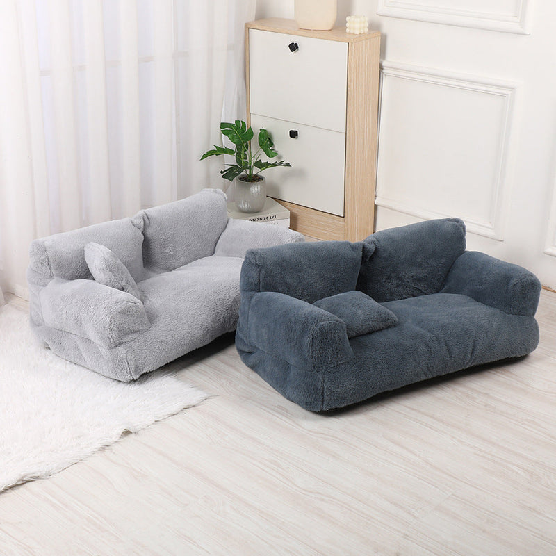 HKM-4534205 Warm Rabbit Plush Sofa Nest for Pets - Multiple Sizes Available