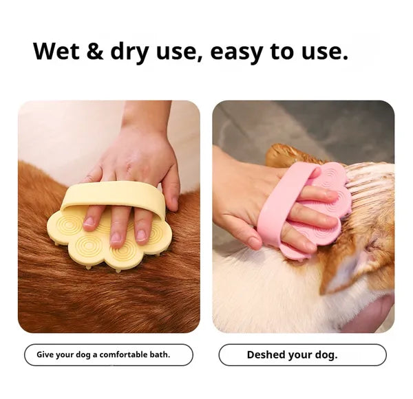 HKM-4534333 Pet Bathing Brush with Gentle Rubber Massage Comb for Dogs