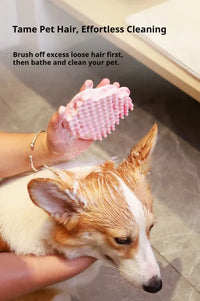 HKM-4534333 Pet Bathing Brush with Gentle Rubber Massage Comb for Dogs