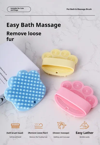 HKM-4534333 Pet Bathing Brush with Gentle Rubber Massage Comb for Dogs
